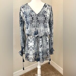 Michael Kors Navy & White Patterned Dress Size Small